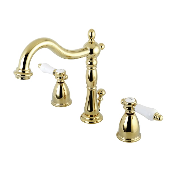 8" Widespread Bathroom Faucet, Polished Brass